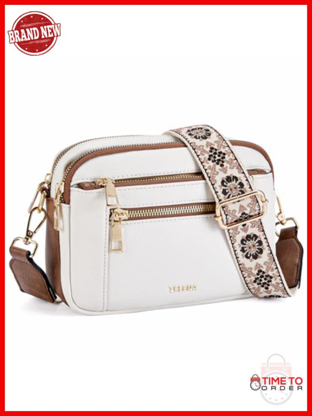 Small Vegan Leather Crossbody Purse with Adjustable Wide Strap